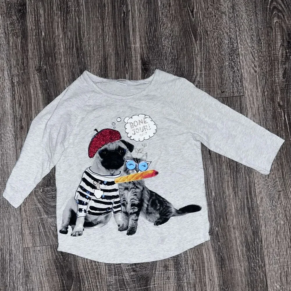Gymboree long sleeve pug T-shirt size 8